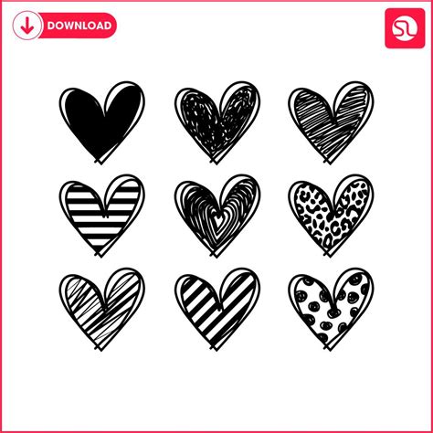 Hand Drawn Heart Svg Bundle Svgland