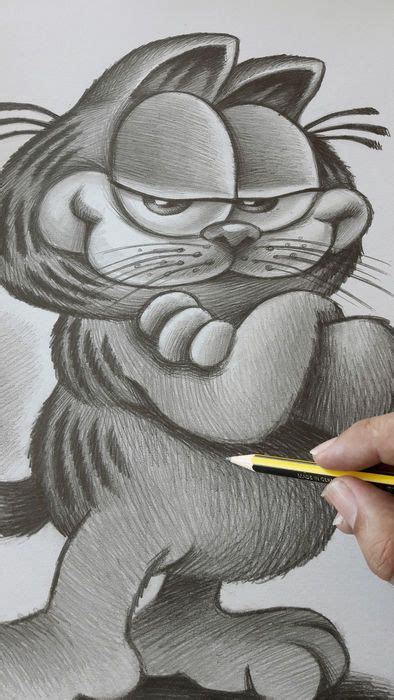 Vizcarra Joan Original Pencil Drawing Garfield Tekenpotlood