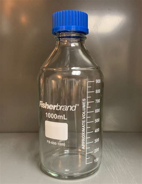 Glass Media Bottle With Cap 1000ml Klm Bio Scientific