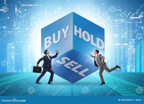 Trader With Three Options Of Buy Sell And Hold Stock Image Image Of