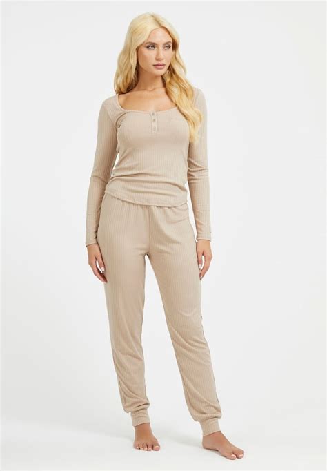 Guess Jogging Jogginghose Beige Zalando De