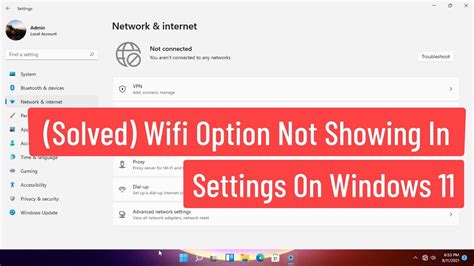 Solved Wifi Option Not Showing In Settings On Windows 11 YouTube