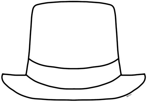 Top Hat Coloring Page | Free download on ClipArtMag