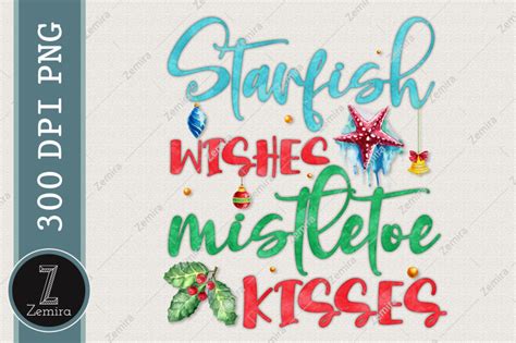 Starfish Mistletoe Kisses Christmas PNG By Zemira TheHungryJPEG