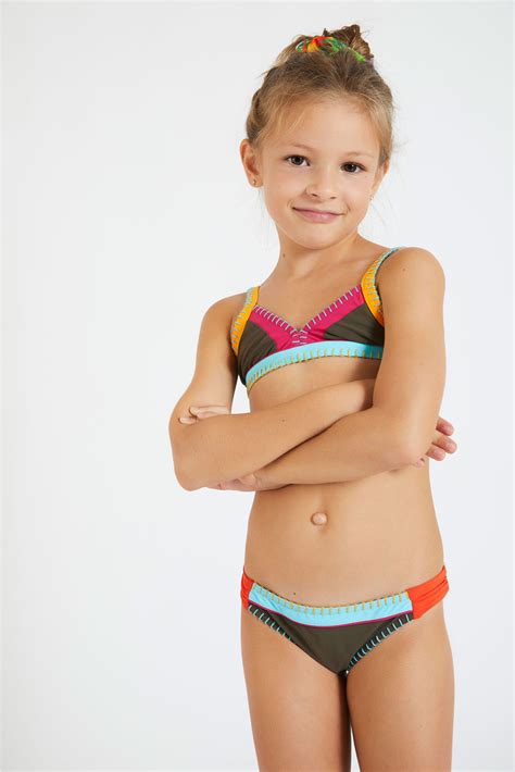 Girls Khaki Two Piece Swimsuit MARIACHI TEKNICOLOR Banana Moon