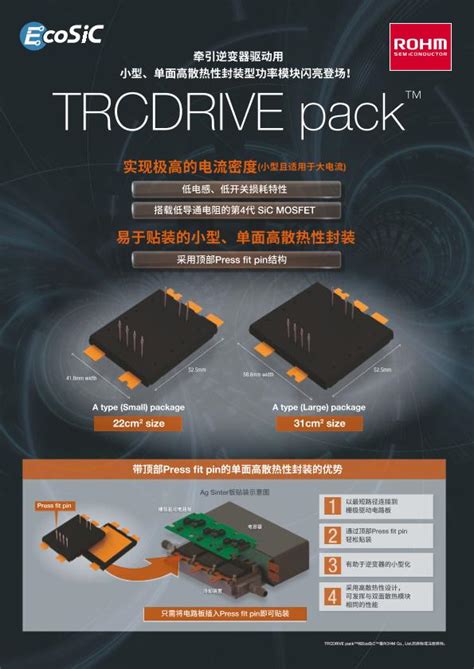 Rohm开发出新型二合一 Sic封装模块“trcdrive Pack™”罗姆半导体集团rohm Semiconductor