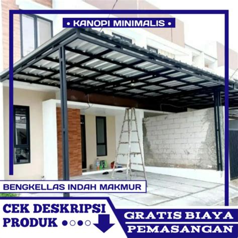 Jual Kanopi Minimalis Modern Atap Spandek Upvc Policarbonate