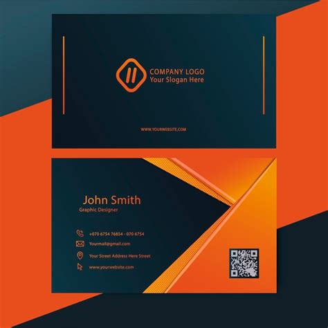 Premium Vector A Black And Orange Business Card Template Mockup