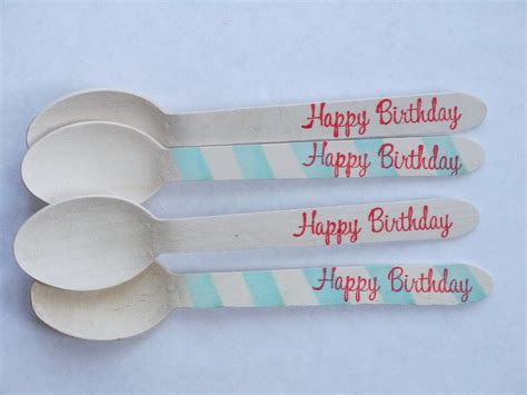 10 Wooden Spoons Happy Birthday Perfect Alternative To