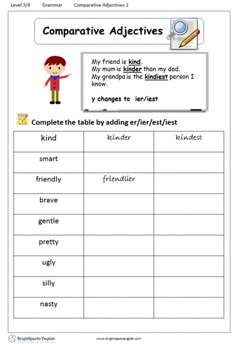 Comparison Adjectives Worksheet Adjectiveworksheets Net