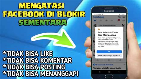 Cara Mengatasi FB Terblokir Sementara Tidak Bisa Like Komen Dan Posting