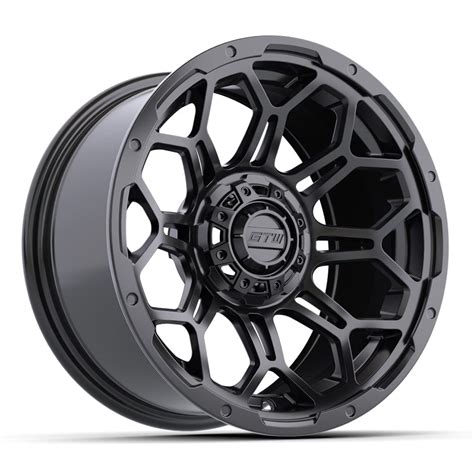 14" Bravo Matte Black Golf Cart Wheels - 14"x7" ET-25 Offset⎮GTW ...