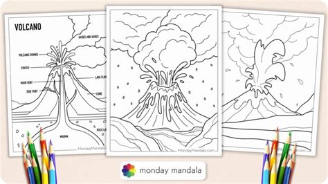 Volcano Coloring Pages Free Pdf Printables