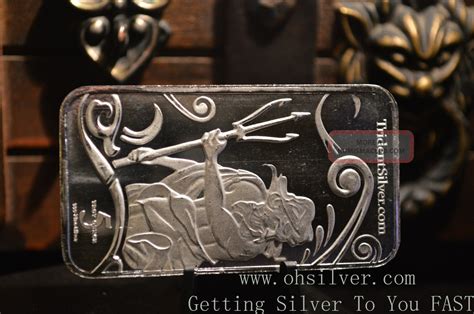 5 Oz Silver Bar Trident Silver Design 999 Fine Silver W Serial Number And