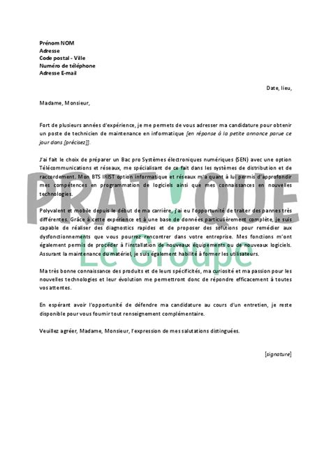 Lettre De Motivation Support Informatique Laboite Cv Fr