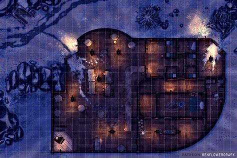 Tavern Night Battlemap For Winter Adventures