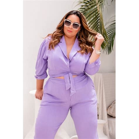 Macacão Plus Size Liso Com Amarração