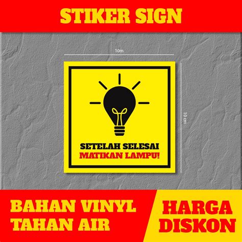 Jual Stiker Peringatan Matikan Lampu Shopee Indonesia