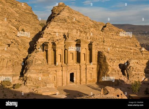 Ancient Tomb Carved In The Rock Ed Deir Ad Deir Petra Jordan