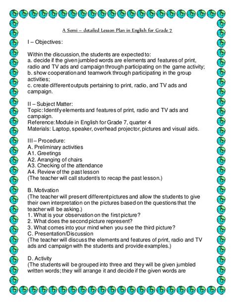 Semi Detailed Lesson Plan In English Grade 4 Adjectives Printable