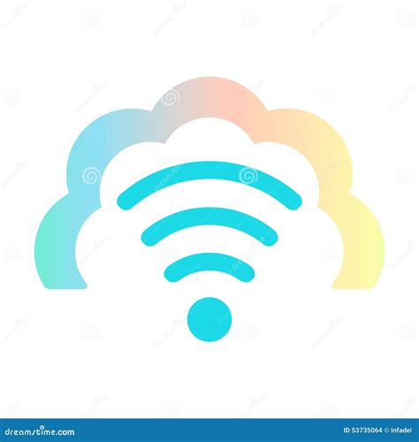 Icono De Wi Fi En Nube Coloreada Ilustraci N Del Vector Imagen