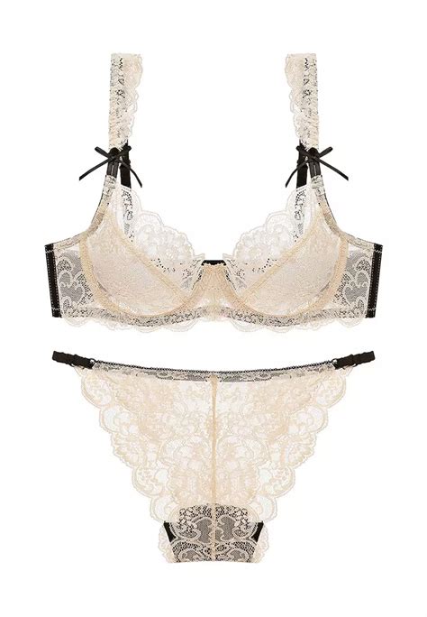 Buy Zitique Sexy Push Up Ultra Thin Transparent Lace Lingerie Set Bra