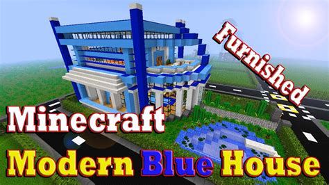 Minecraft Modern Blue House Youtube