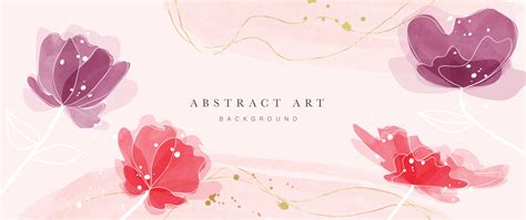 Spring Floral In Watercolor Vector Background Luxury Flower Wallpaper