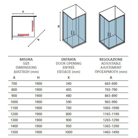 Karag Flora Rectangular Sliding Door Shower Enclosure Mm Clear