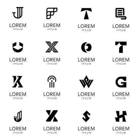 Premium Vector | Black and white Simple logo sample collection