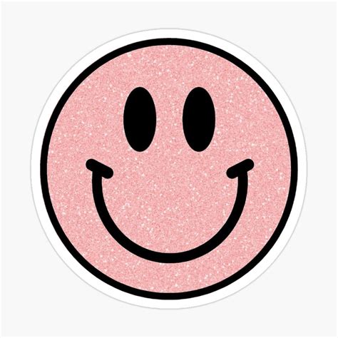 Pink Glitter Smiley Face Sticker By Stuthiibhat In Face