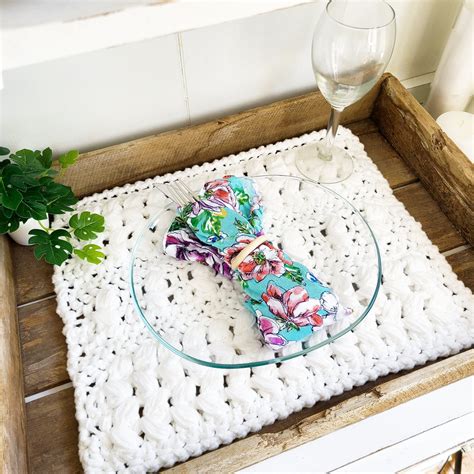 Crochet Pattern Puff Dreams Placemat Or Dish Drying Mat Etsy