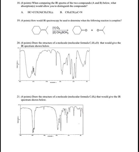 SOLVED 18 4 Points When Comparing The IR Spectra Of The Two