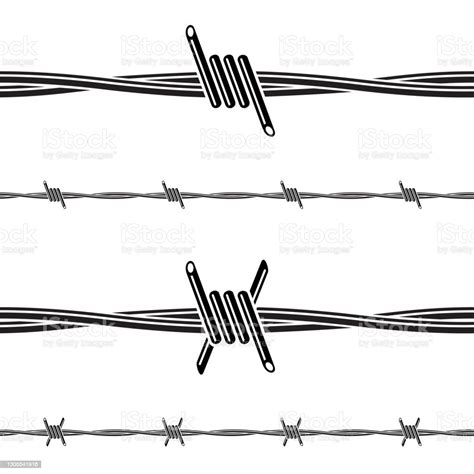 Barbed Wire Collection Stock Illustration Download Image Now Barbed Wire Vector Border