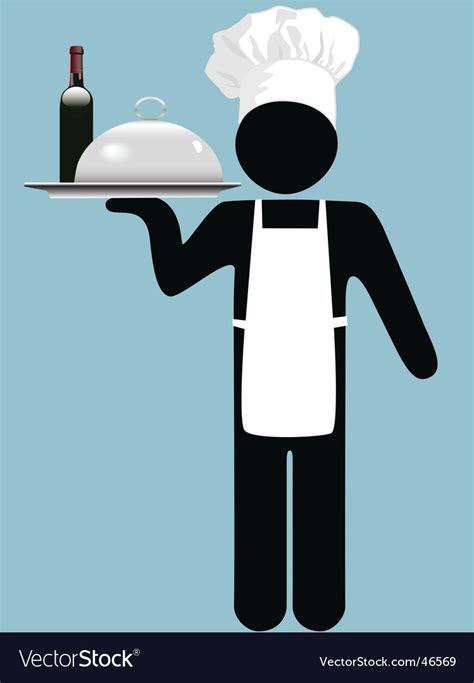 Restaurant Waiter Royalty Free Vector Image Vectorstock