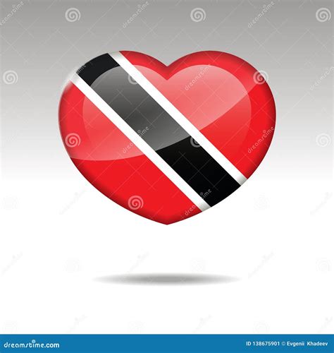 Love Trinidad And Tobago Symbol Heart Flag Icon Stock Vector Illustration Of Design Flag