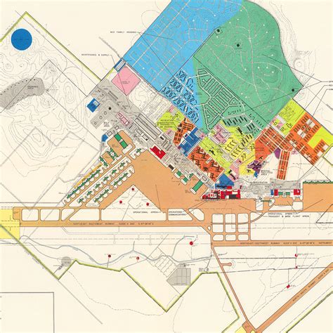 Vintage Map Of Travis Air Force Base 1951 By Teds Vintage Art