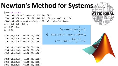 Newton S Method For System Of Non Linear Equations Youtube