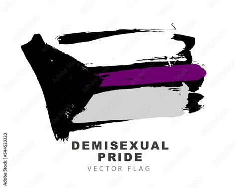 The Flag Of Demisexual Pride Colored Brush Strokes Drawn By Hand A Colorful Logo Of One Of The