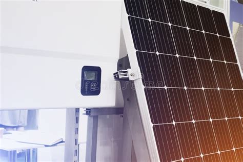 Solar Panel With Electricity Control Unit Stock Image Image Of Dark