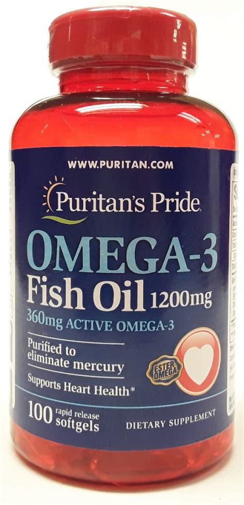 Puritan S Pride Omega 3 Fish Oil 1200 Mg 360 Mg Active Omega 3