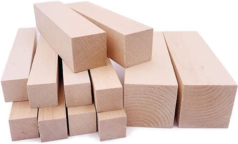 Thiecoc Basswood Carving Blocks 12 Pcs Basswood For Wood Carving Wood