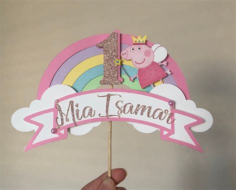 Peppa Pig Cake Topper Peppa Cake Topper Birthday Cake - Etsy | Peppa ...