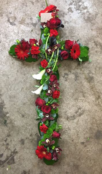 Red Funeral Cross Buy Online Or Call 0151 526 1577