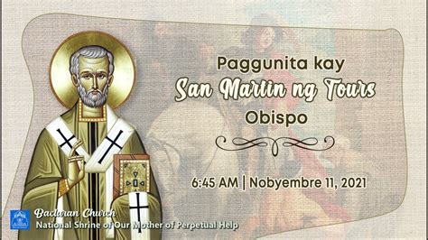 Baclaran Church Live Mass Paggunita Kay San Martin Ng Tours Obispo