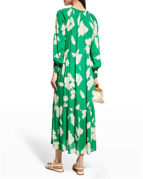 Velvet Luella Floral Split Neck Maxi Dress Neiman Marcus