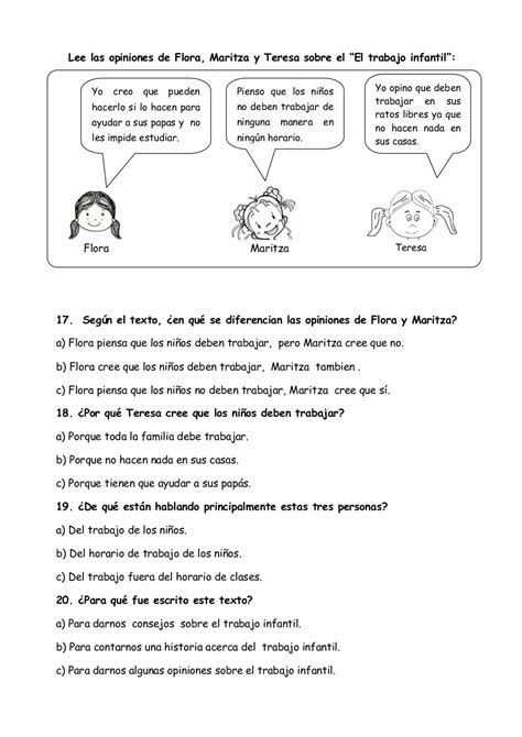 Examen De Comunicación Proceso 4to Grado