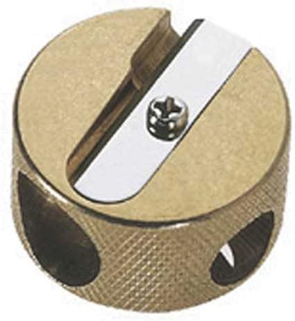 Mobius Ruppert Brass Round Double Hole Sharpener Office Products