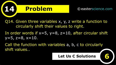 Write A C Function To Circularly Shift Their Values To Right Call Function With Variables A B