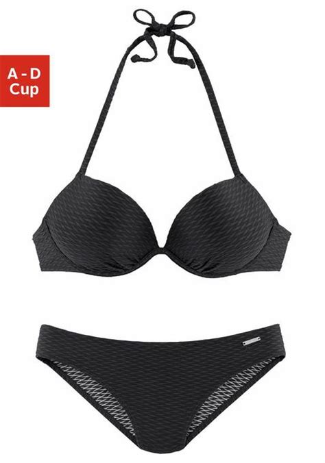 Push Up Bikini Schwarz Cup C 34 LASCANA De